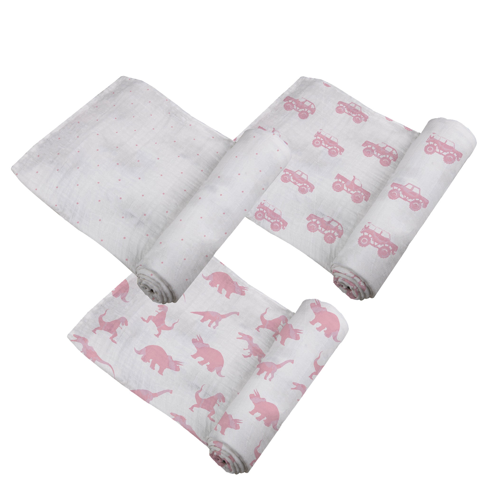 Pretty In Pink Bamboo Muslin Swaddle 3PK