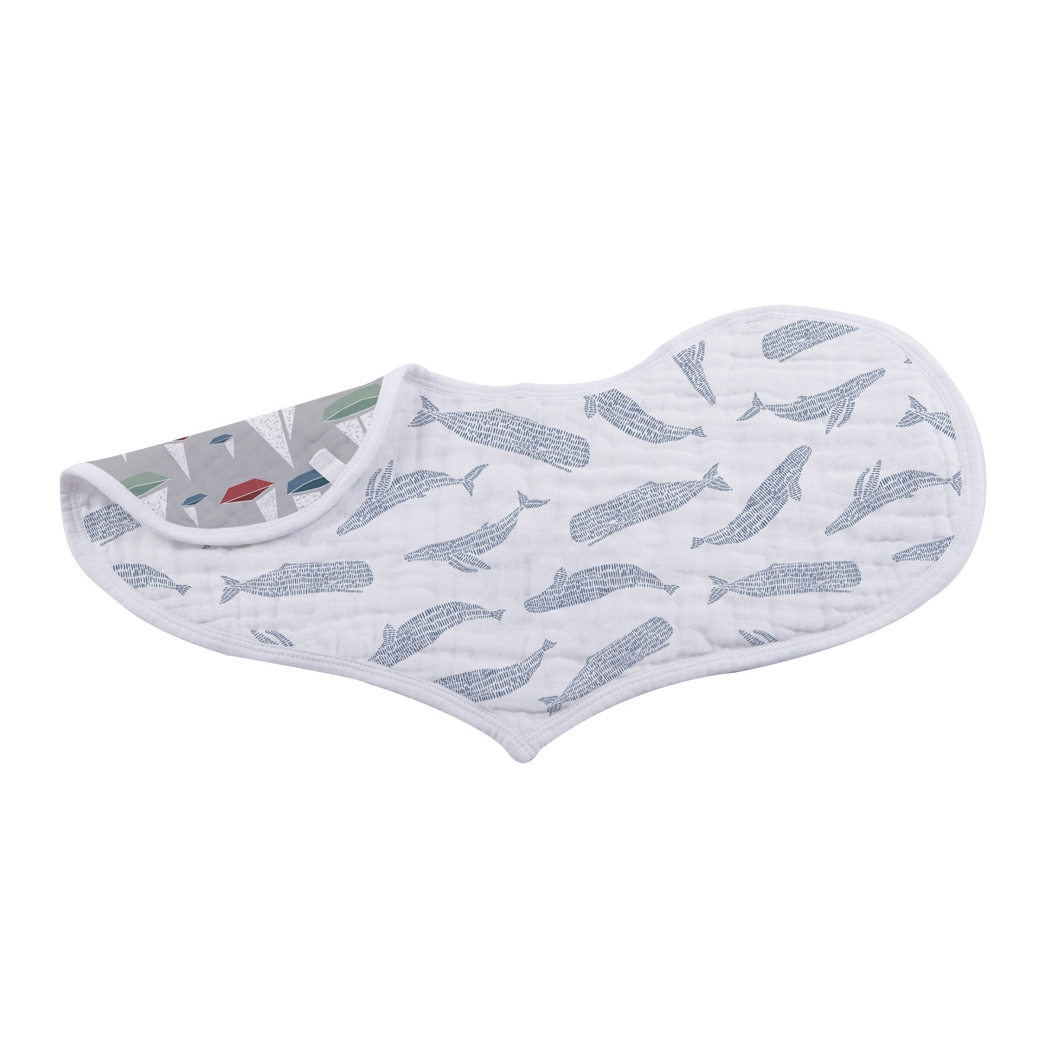 Ocean Tides Bamboo Burp Cloth/Heart Bib 2PK