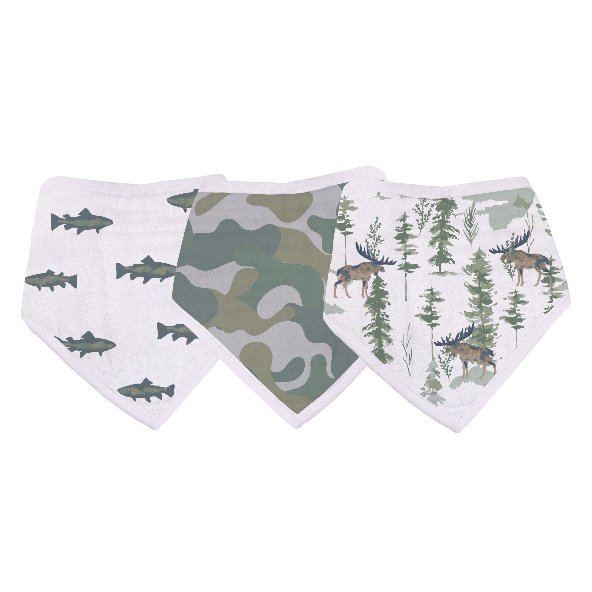 Gone Fishing Bandana Bibs - 3 Pack