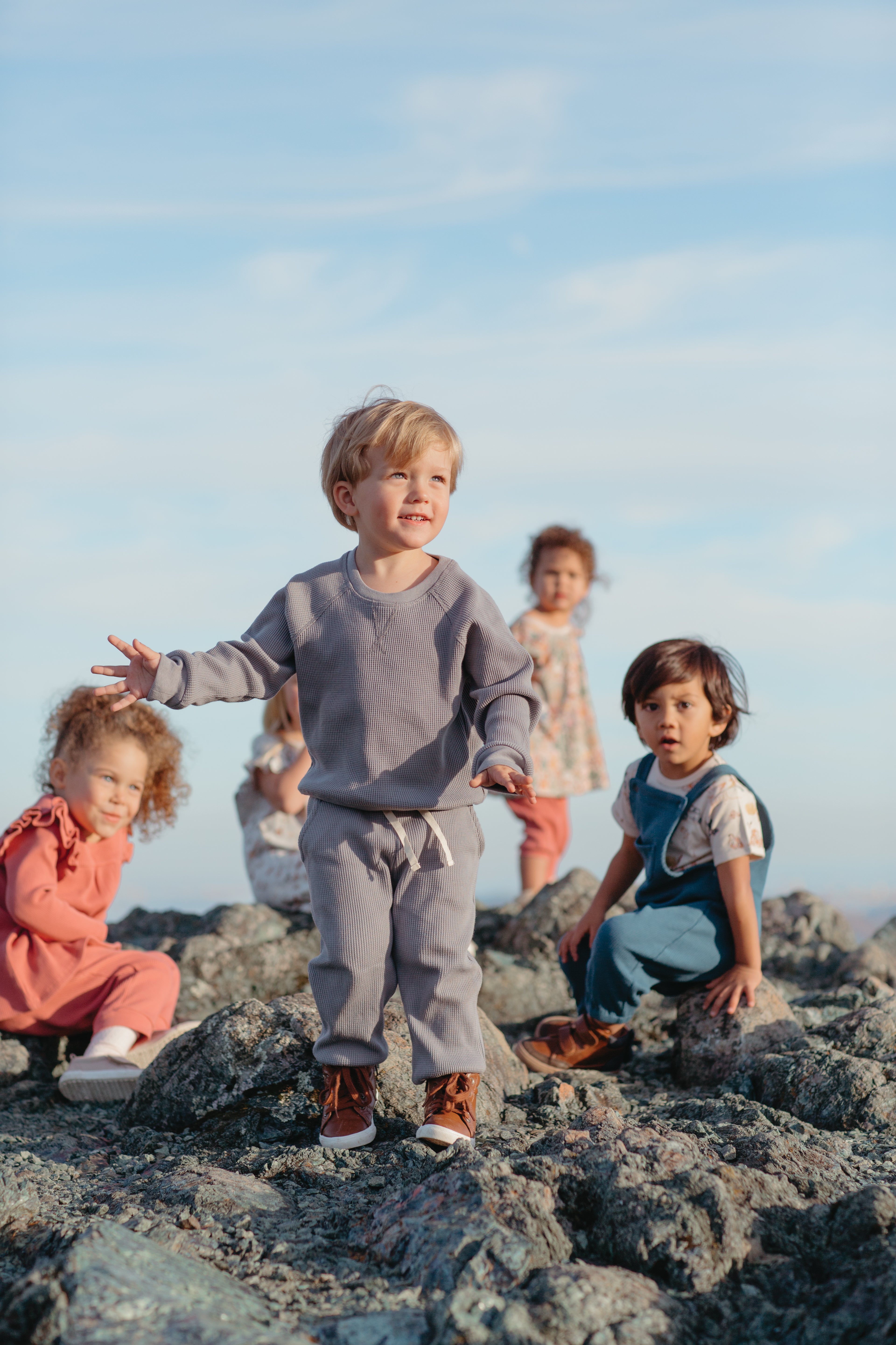 Waffle Crewneck Sweatshirt - Smoke