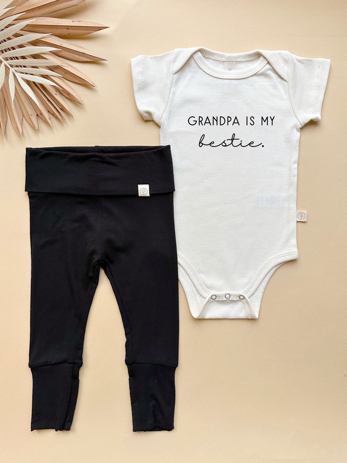 Grandpa is my Bestie -  Black Leggings Outfit Set Bundle