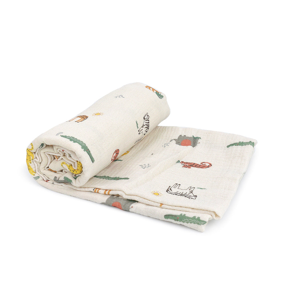 Animaux de Safari Muslin Swaddle Blanket Swaddle blanket MON AMI   