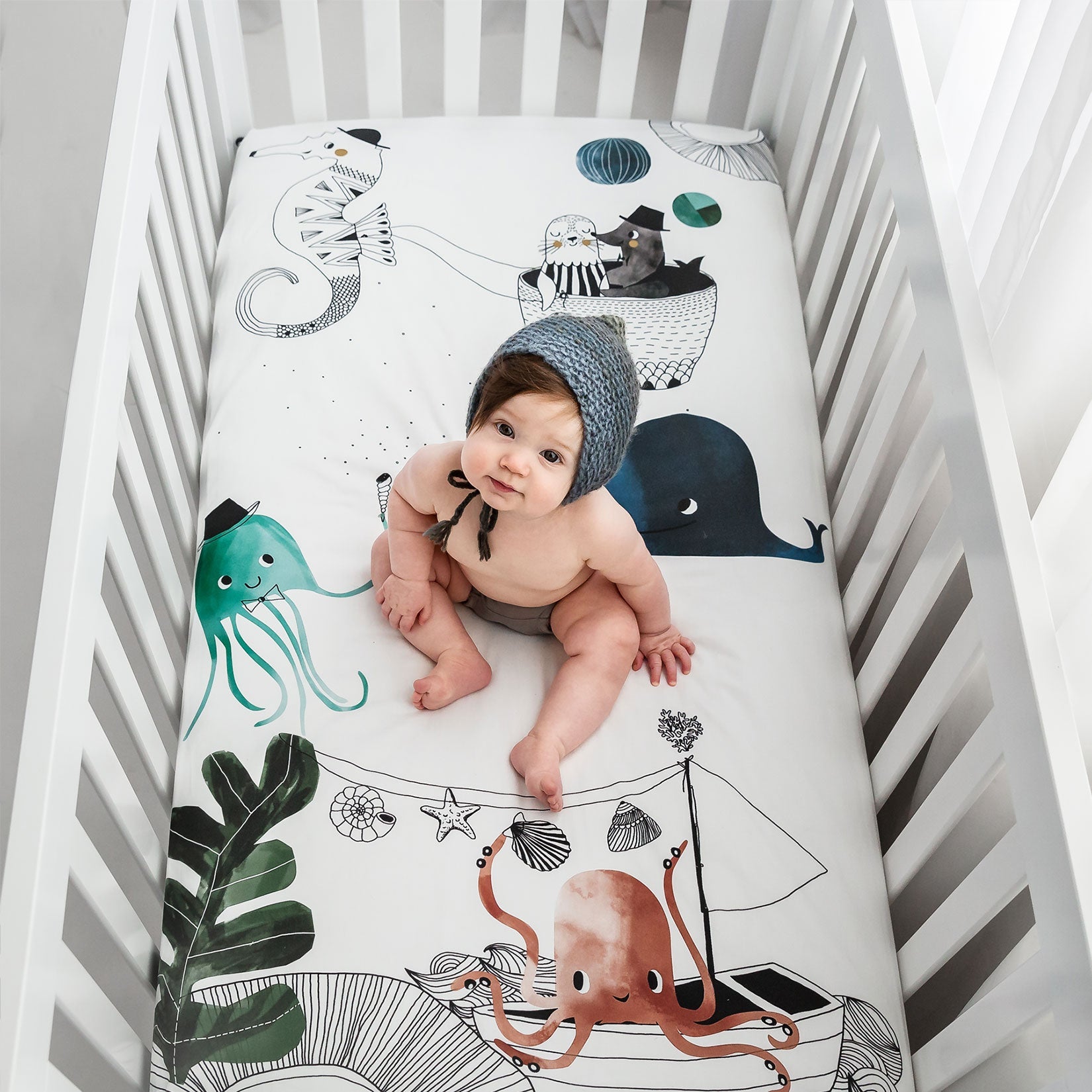 Underwater Love Standard Size Crib Sheet Crib sheets Rookie Humans   