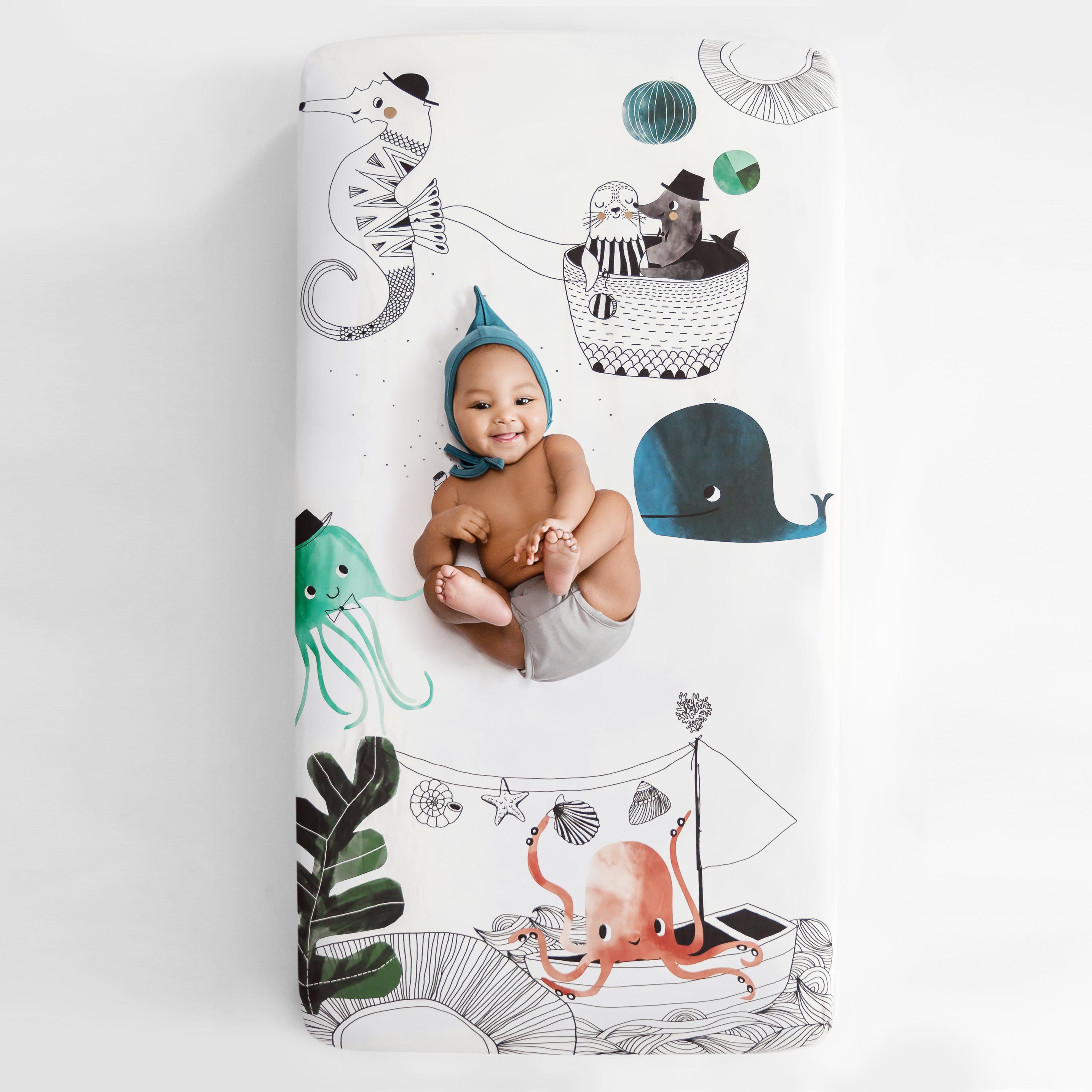 Underwater Love Standard Size Crib Sheet Crib sheets Rookie Humans   