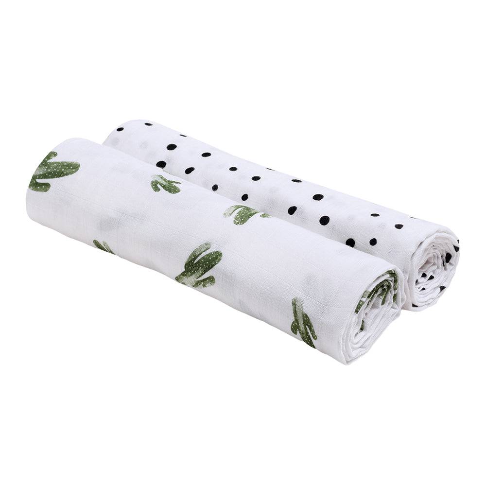 Muslin Swaddle Blanket Set Oh So Soft Saguaro + Dottie Swaddle Blanket Bebe au Lait   