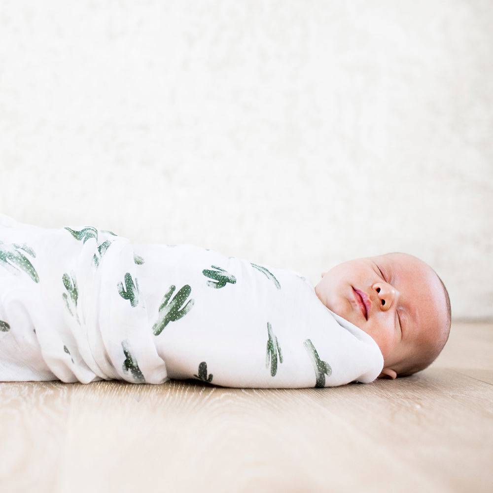 Muslin Swaddle Blanket Set Oh So Soft Saguaro + Dottie Swaddle Blanket Bebe au Lait   