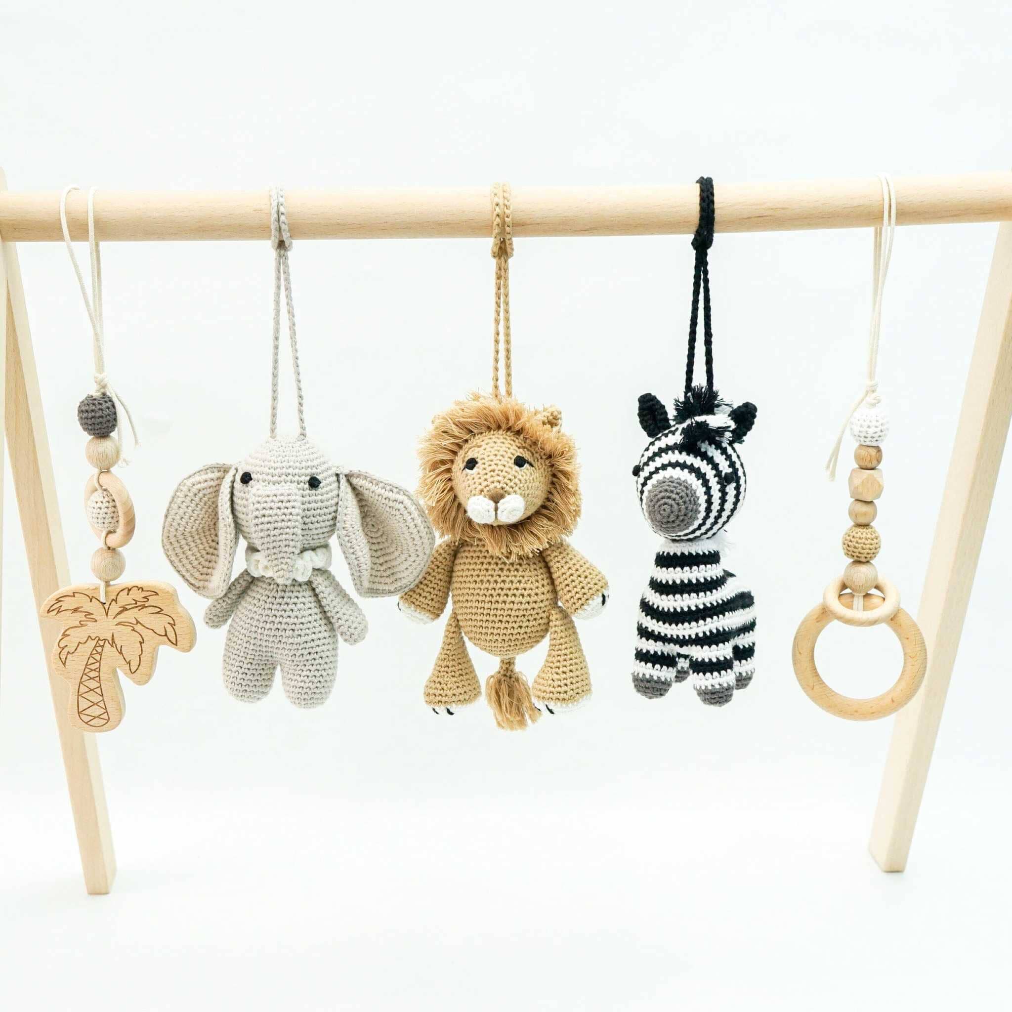 Handmade Crochet Toys for Baby Gym | Safari