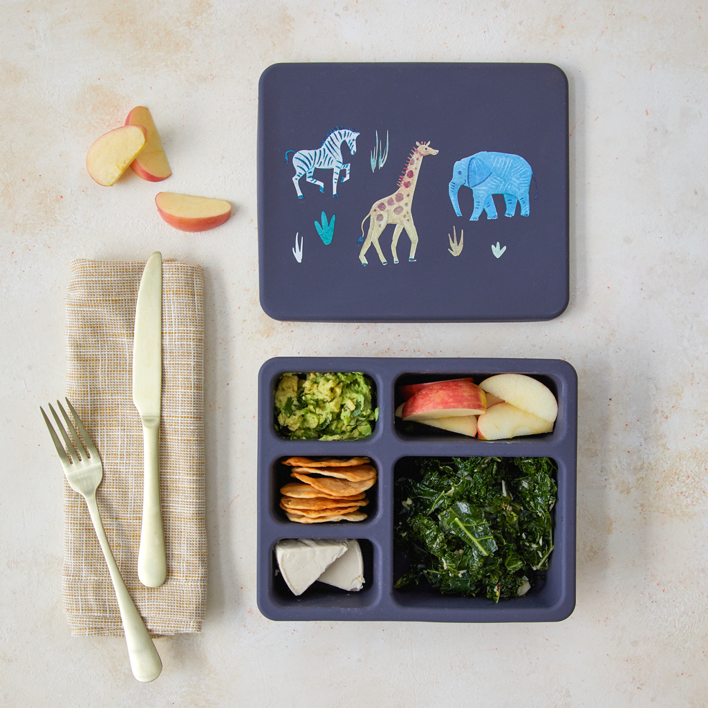 Silicone Bento Box Safari Faded Black