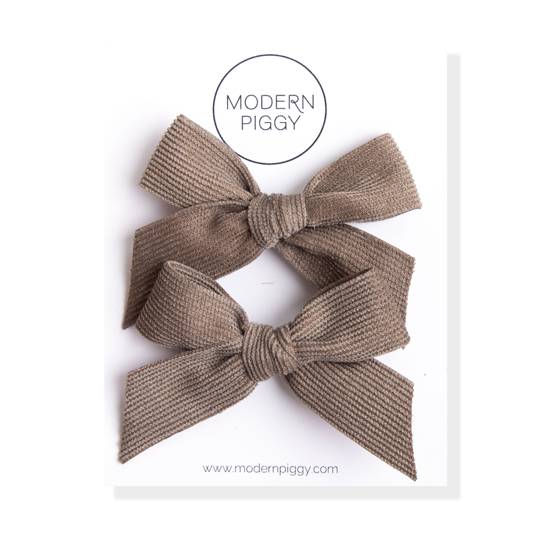 Fern | Pigtail Set - Corduroy Ribbon Bow