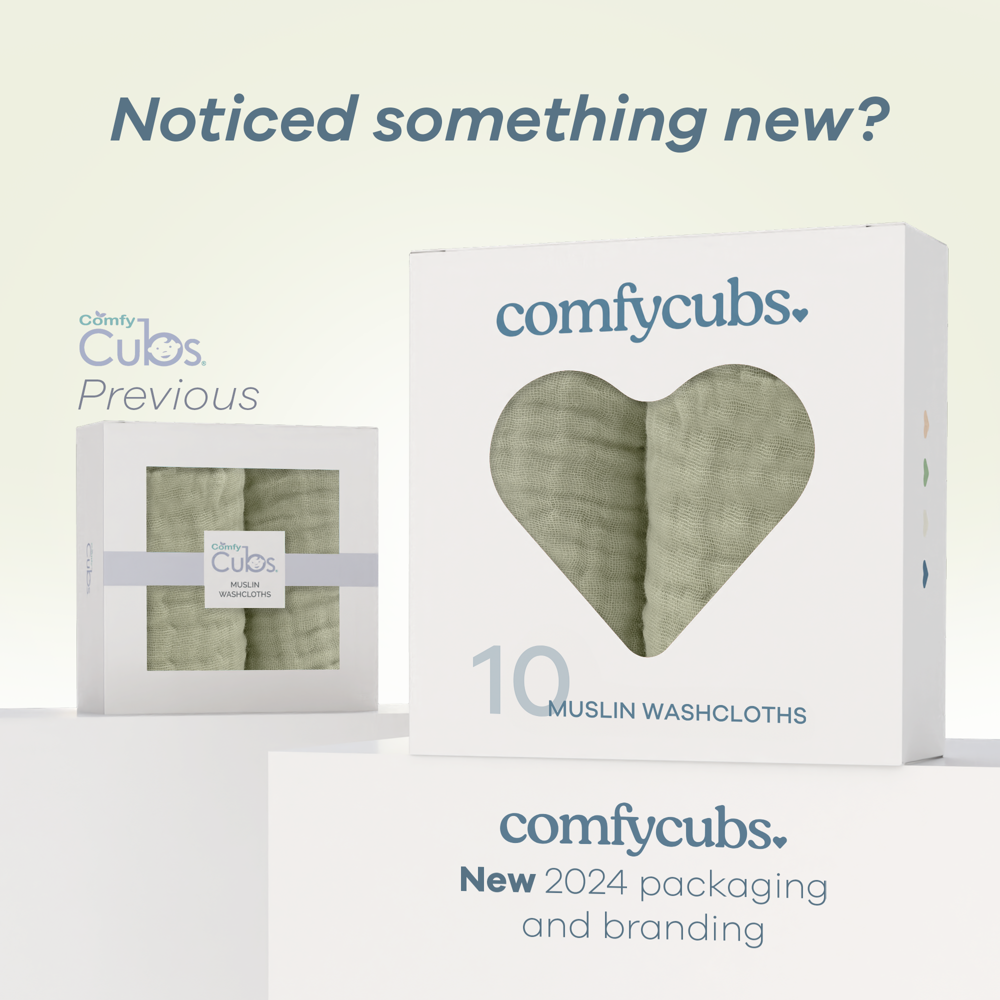 Muslin Washcloths by Comfy Cubs - Sage