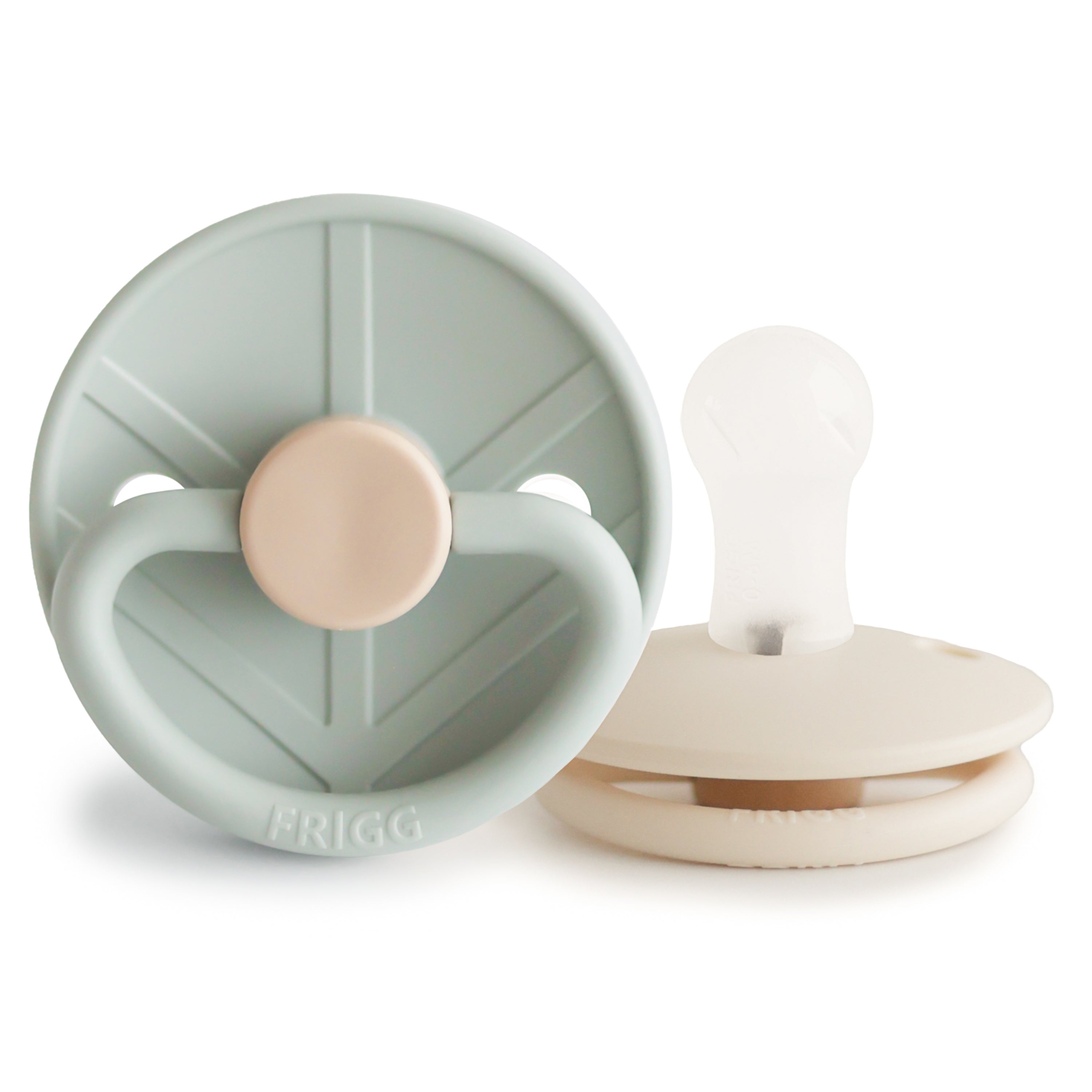 FRIGG Little Viking Silicone 2-Pack Pacifiers & Teethers Mushie Sage/Cream 0-6 months 