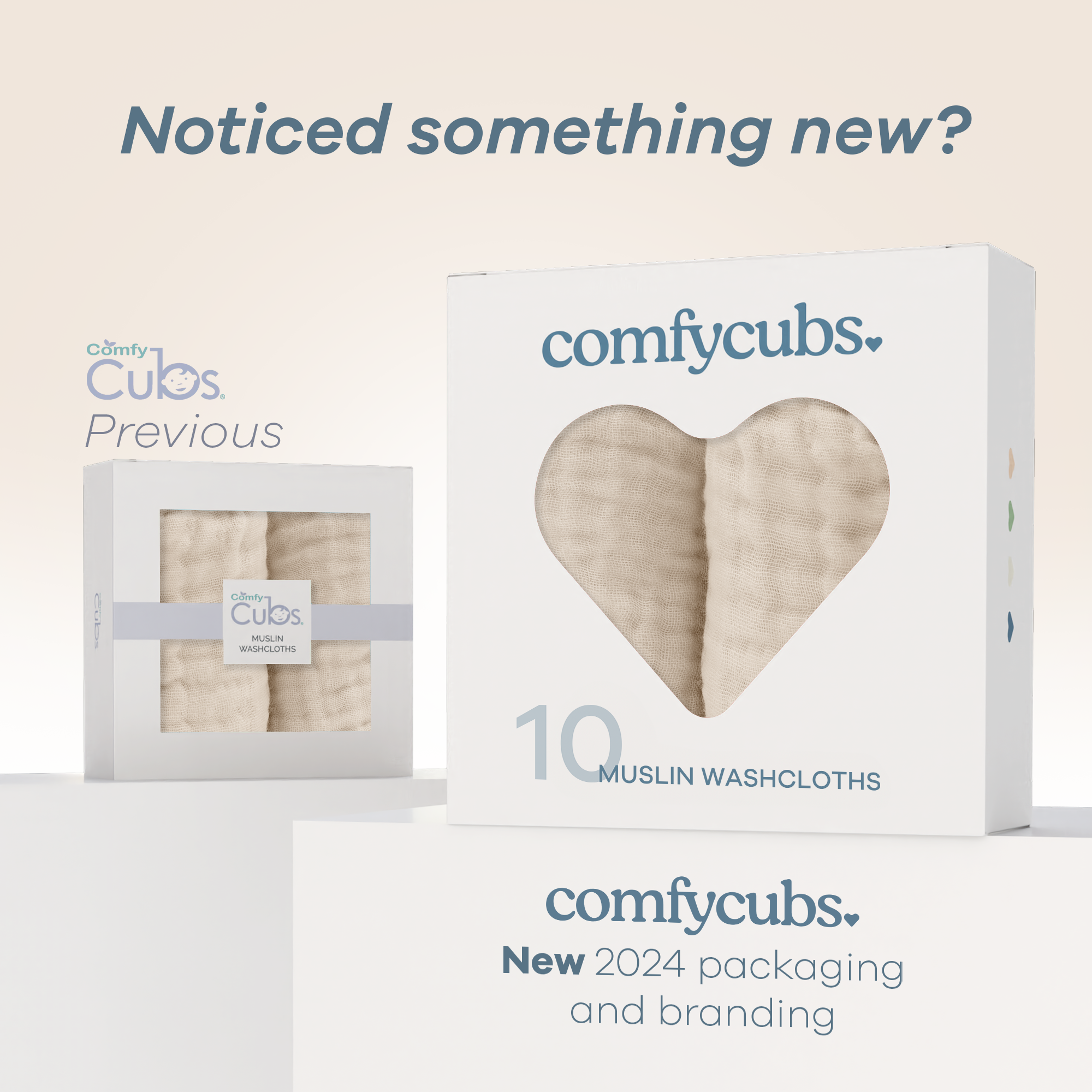 Muslin Washcloths by Comfy Cubs - Sand