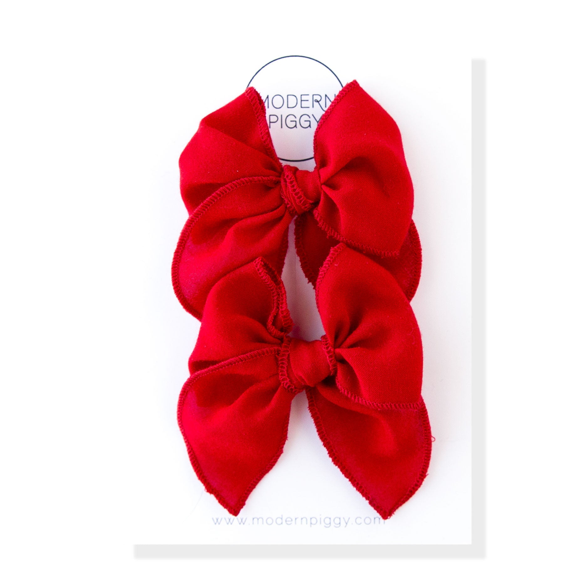 Red | Pigtail Set - Petite Party Bow