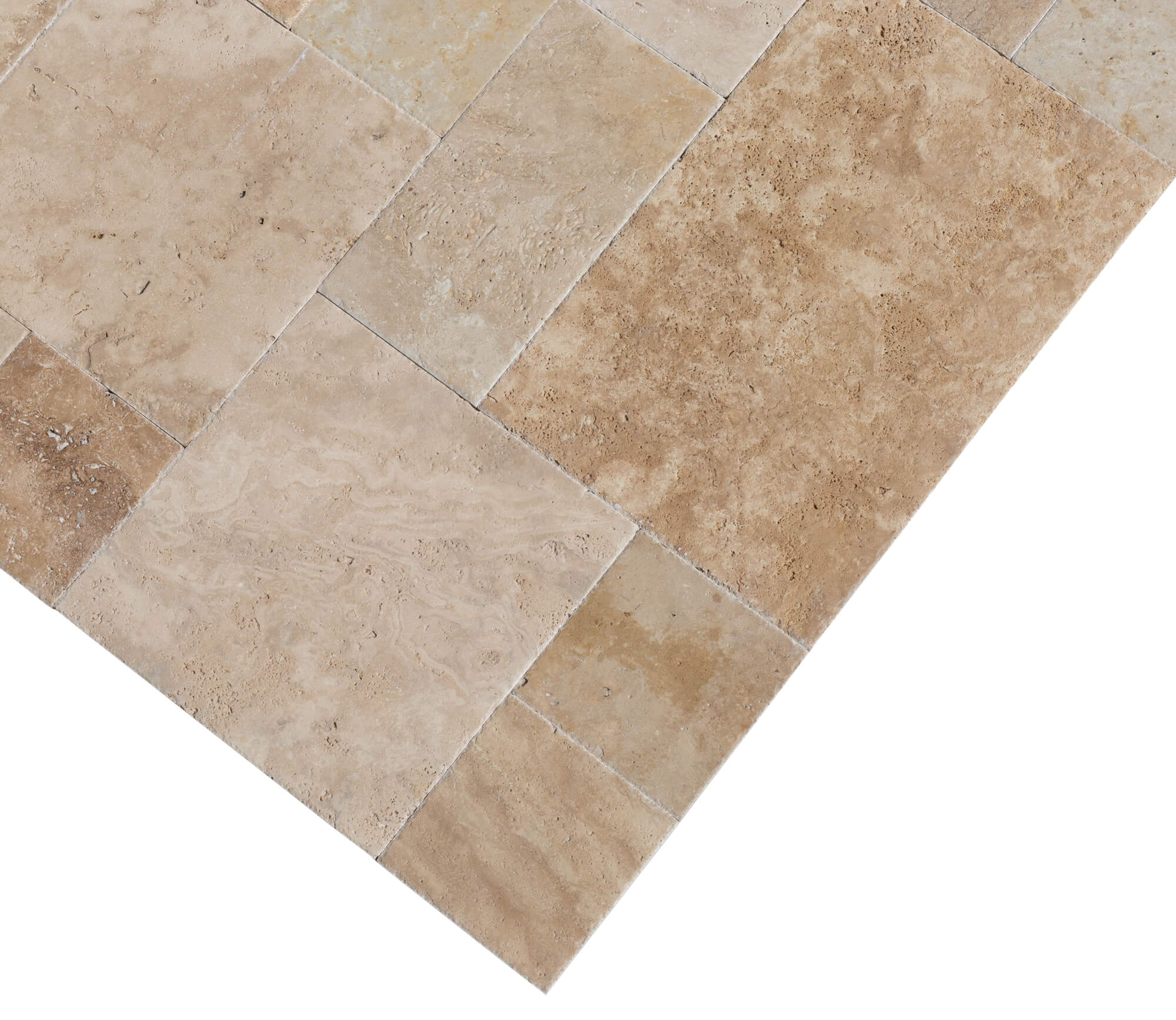 Scott Rustic Antique Pattern Brushed, Chiseled, and Unfilled Travertine Tile - Livfloors Collection