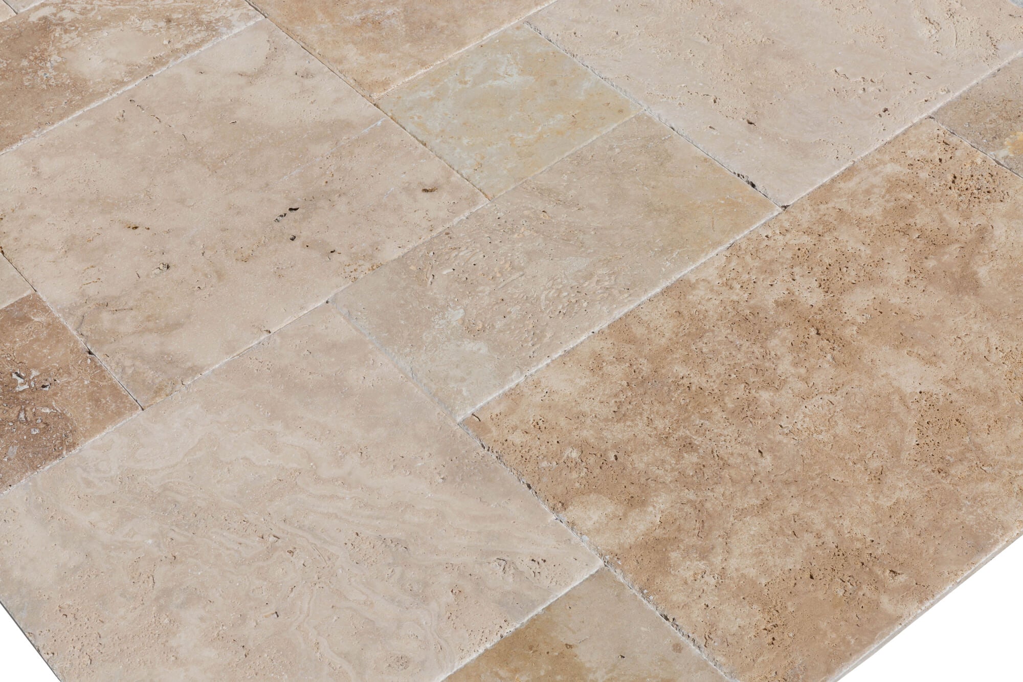 Scott Rustic Antique Pattern Brushed, Chiseled, and Unfilled Travertine Tile - Livfloors Collection