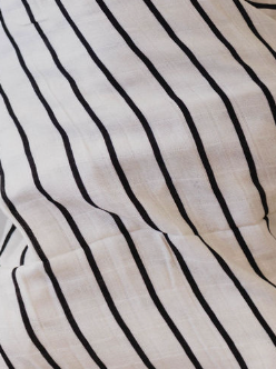 Muslin Crib Sheet | Grey & Black Stripe