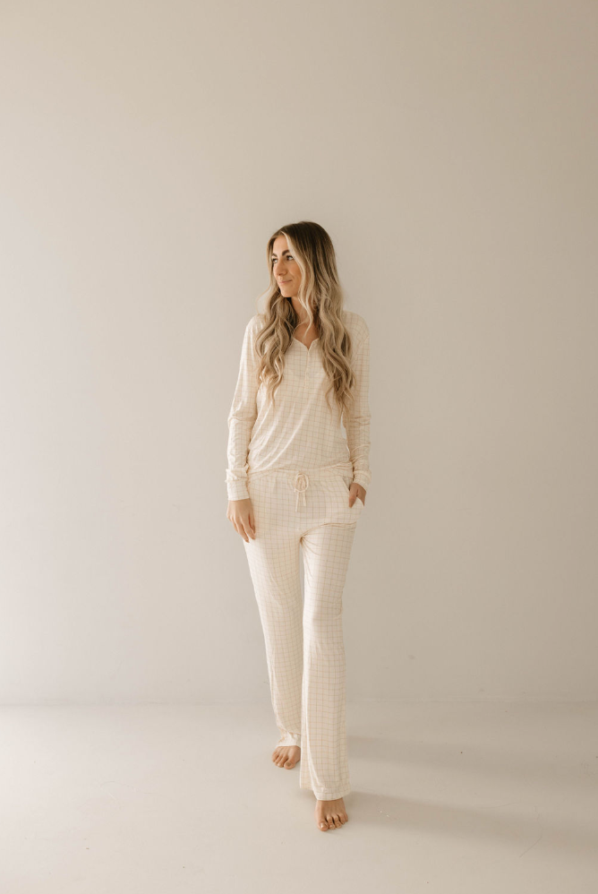 Women's Bamboo Pajamas | Golden Grid