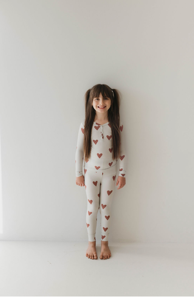 Bamboo Two Piece Pajama | Queen Of Hearts | Paisley’s Hand Drawn Print