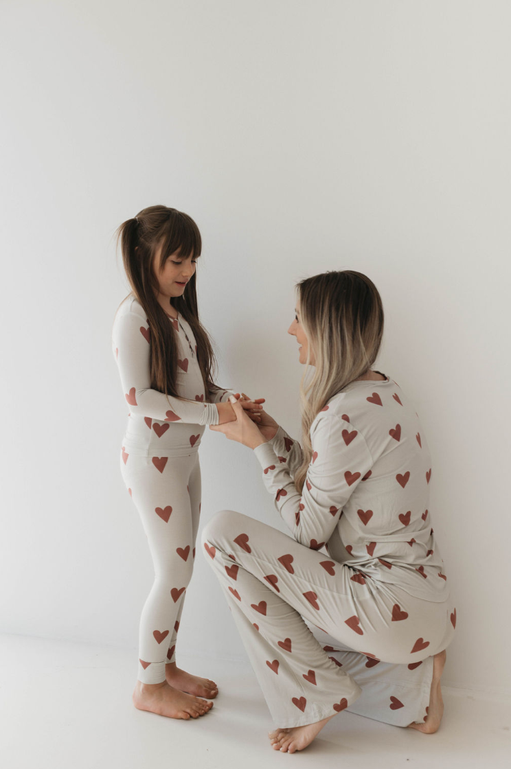 Bamboo Two Piece Pajama | Queen Of Hearts | Paisley’s Hand Drawn Print