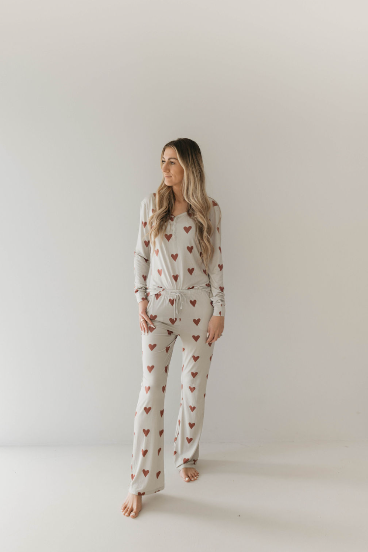 Women's Bamboo Pajamas | Queen Of Hearts Paisley’s Hand Drawn Print