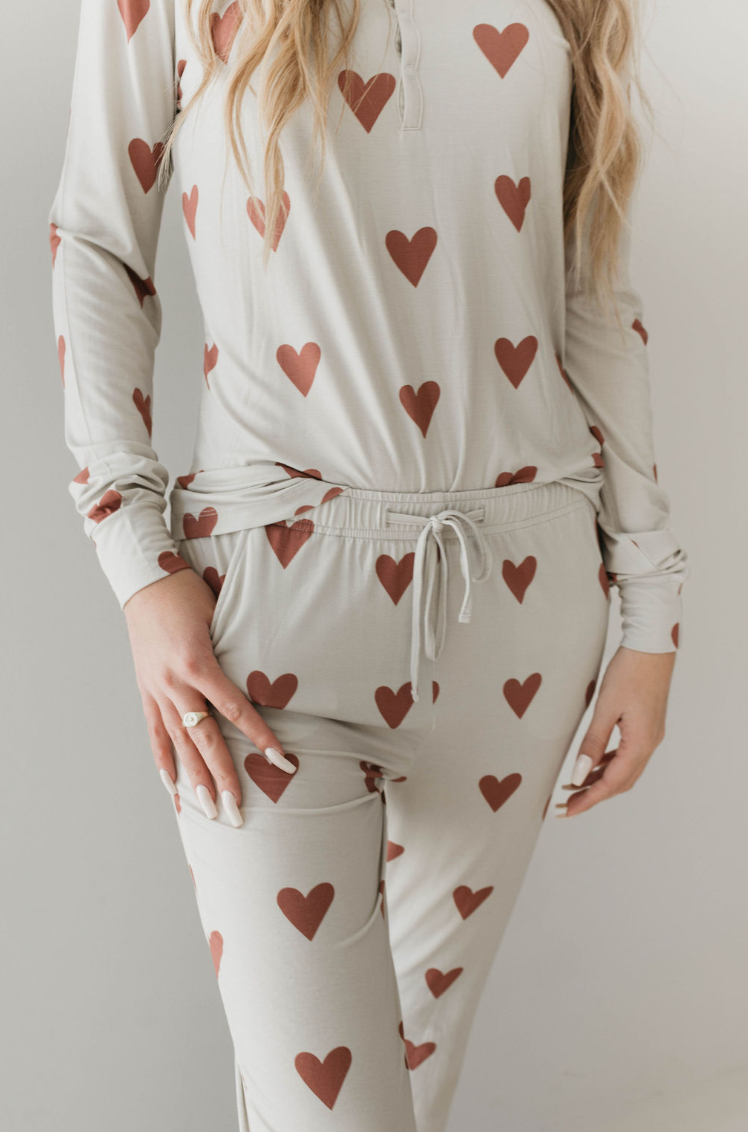 Women's Bamboo Pajamas | Queen Of Hearts Paisley’s Hand Drawn Print