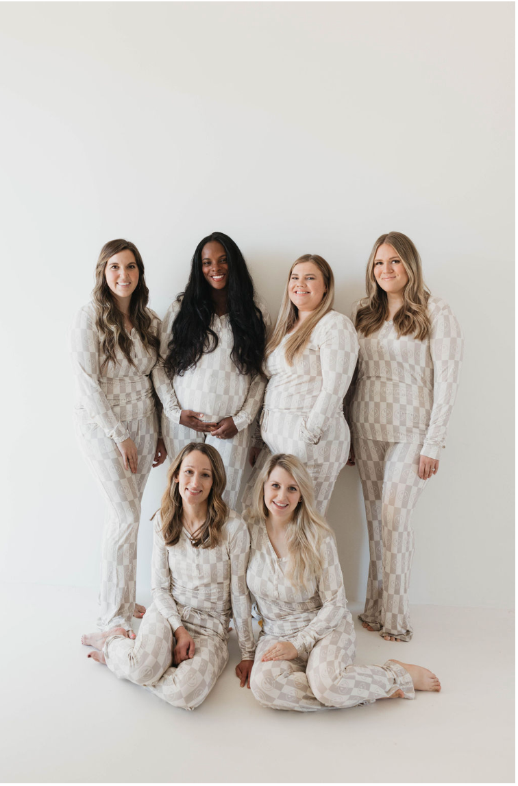 Women's Bamboo Pajamas | Smile Checkerboard