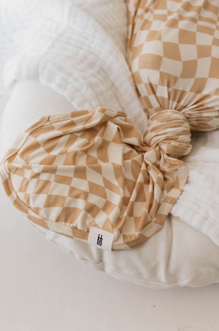 Bamboo Swaddle | Gold Coast Wavy Checker