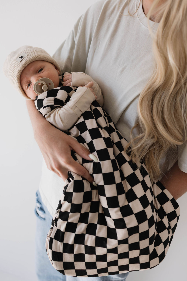 Bamboo Sleep Sack | Black Checkerboard