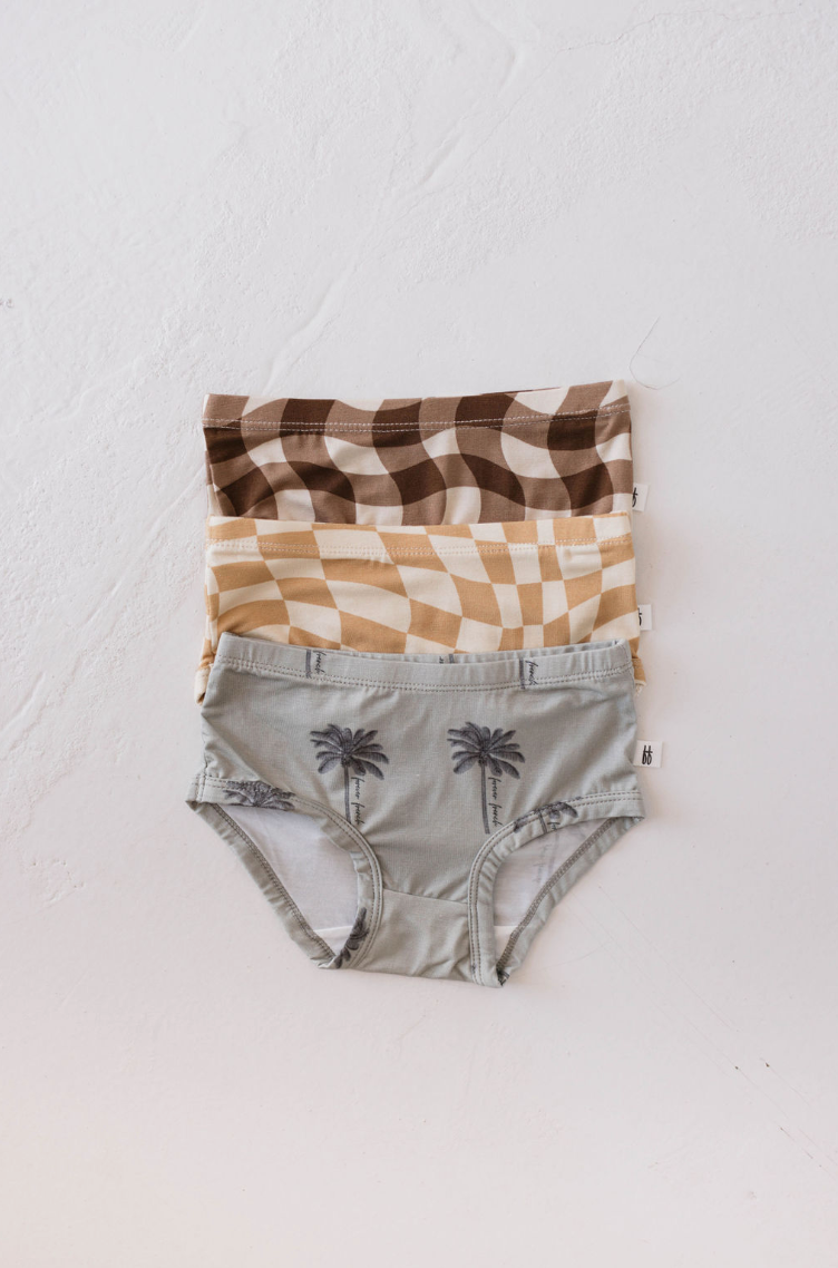 Girl's Brief Bamboo Underwear (3 Pack) | Gold Coast, Groovy Gingham & Summer Dreamin'