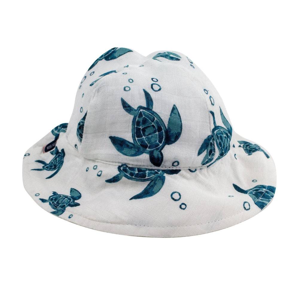 Sea Turtles Oh So Soft Muslin Sun Hat Sun Hat Bebe au Lait   