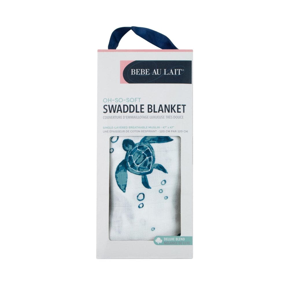 Muslin Swaddle Blanket Oh So Soft Sea Turtles Swaddle Blanket Bebe au Lait   