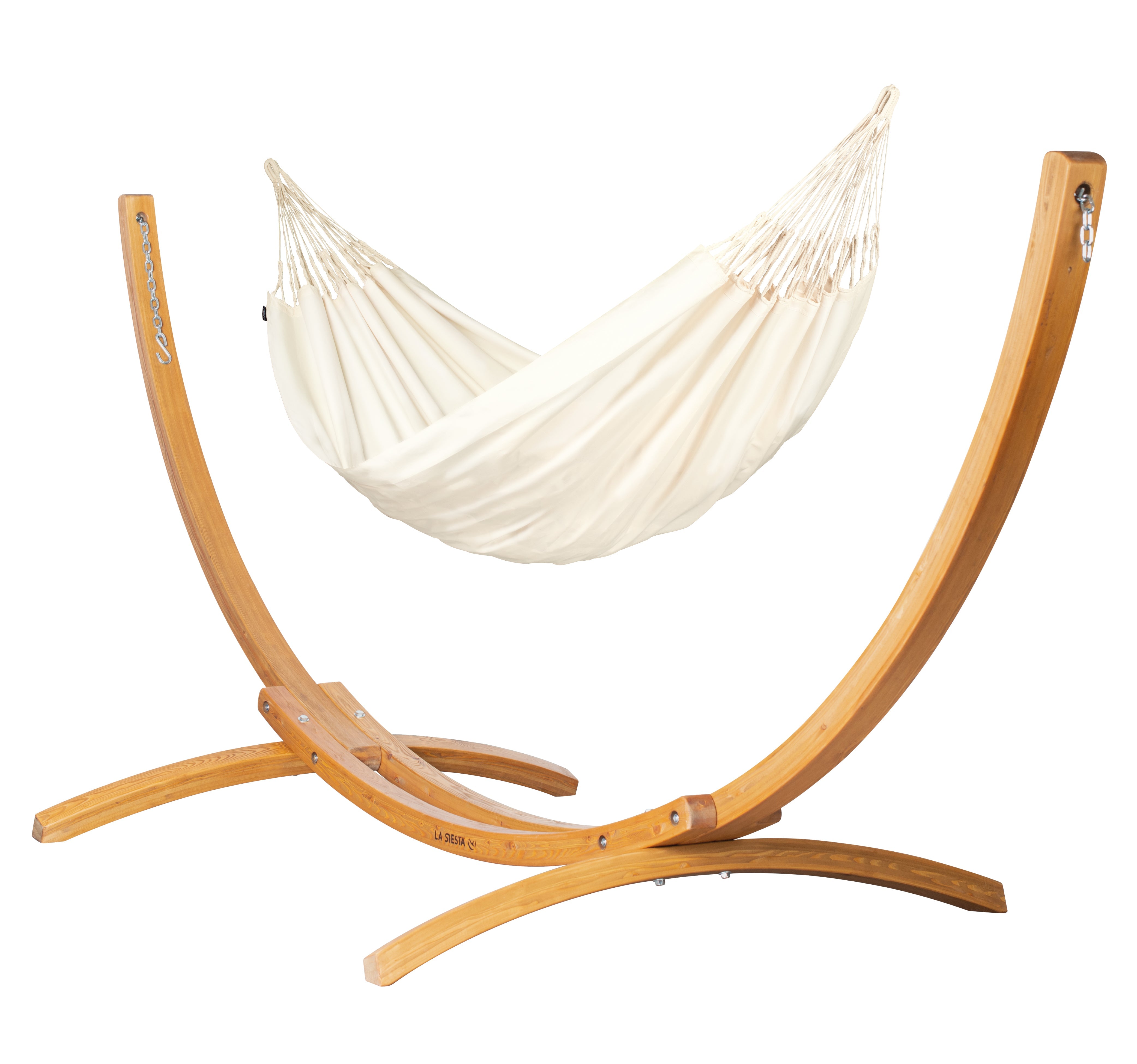 Elipso Outdoor Vanilla -  Weather-Resistant Kingsize Hammock with FSC® certified Larch Stand