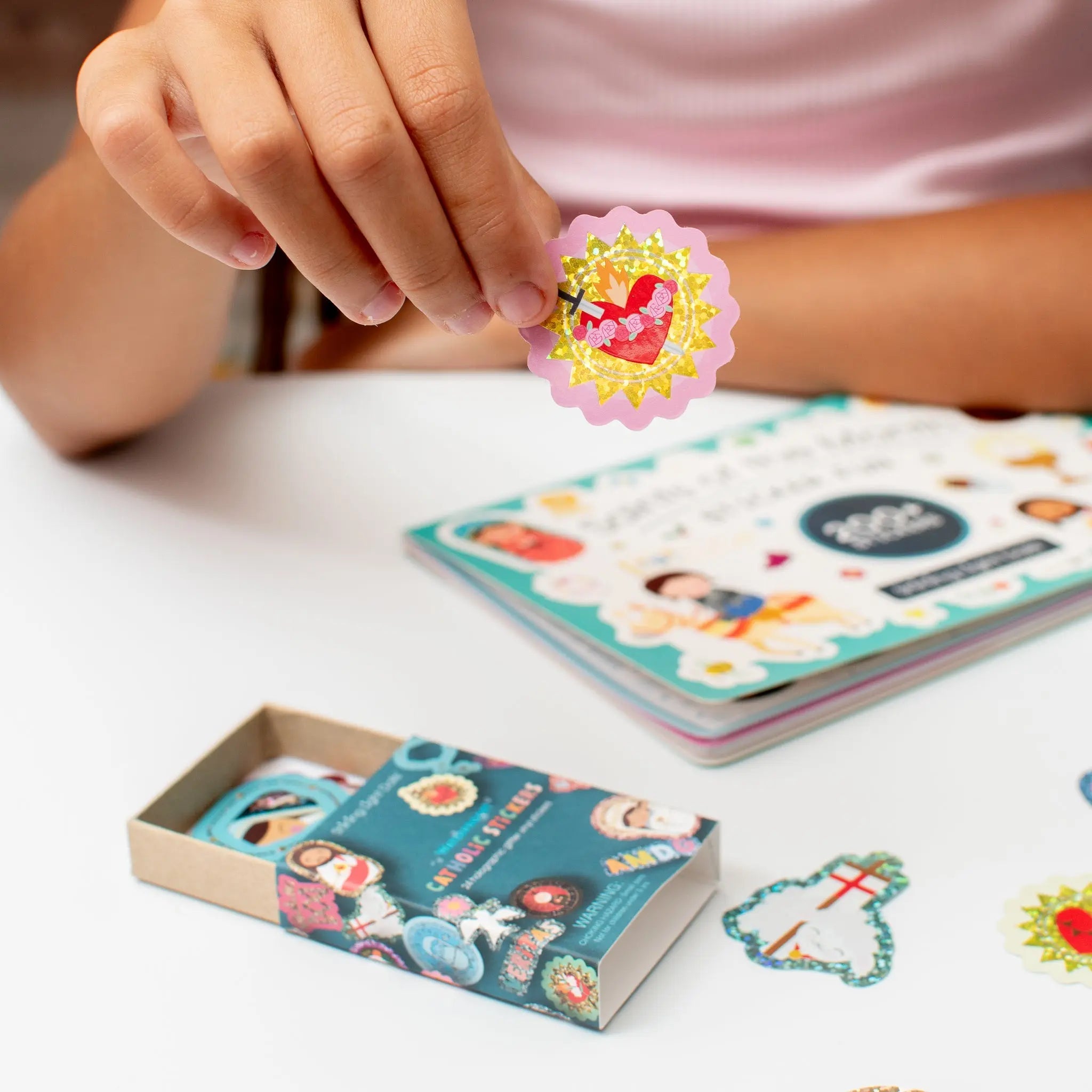 Catholic Holographic Glitter Vinyl Sticker 24 Pack Box