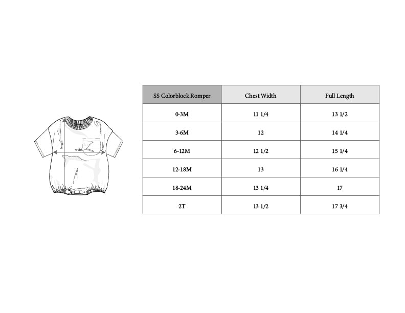 Baby Girl Short Sleeve Colorblock Romper
