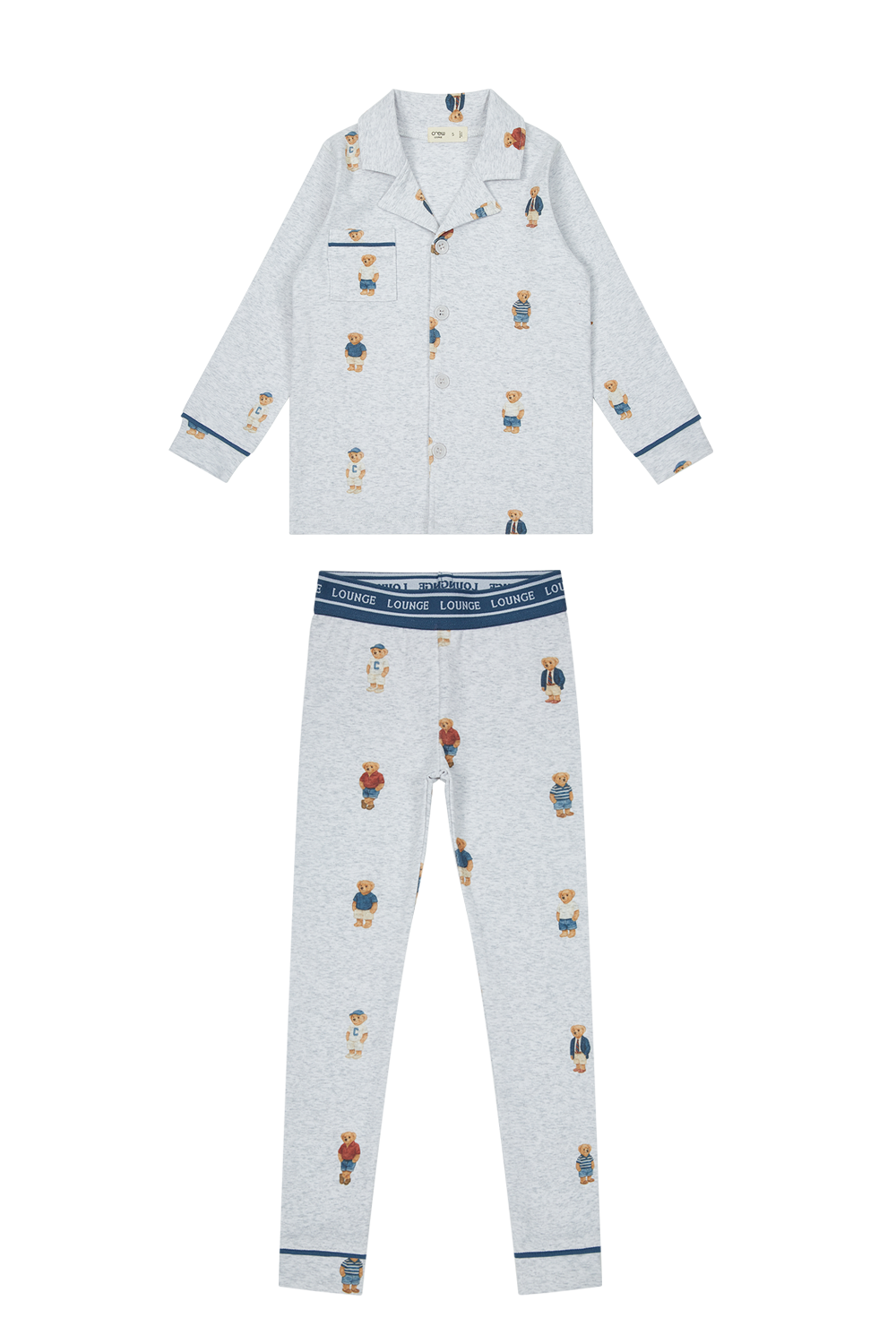Crew Bear Grandpa Set - Grey/Blue