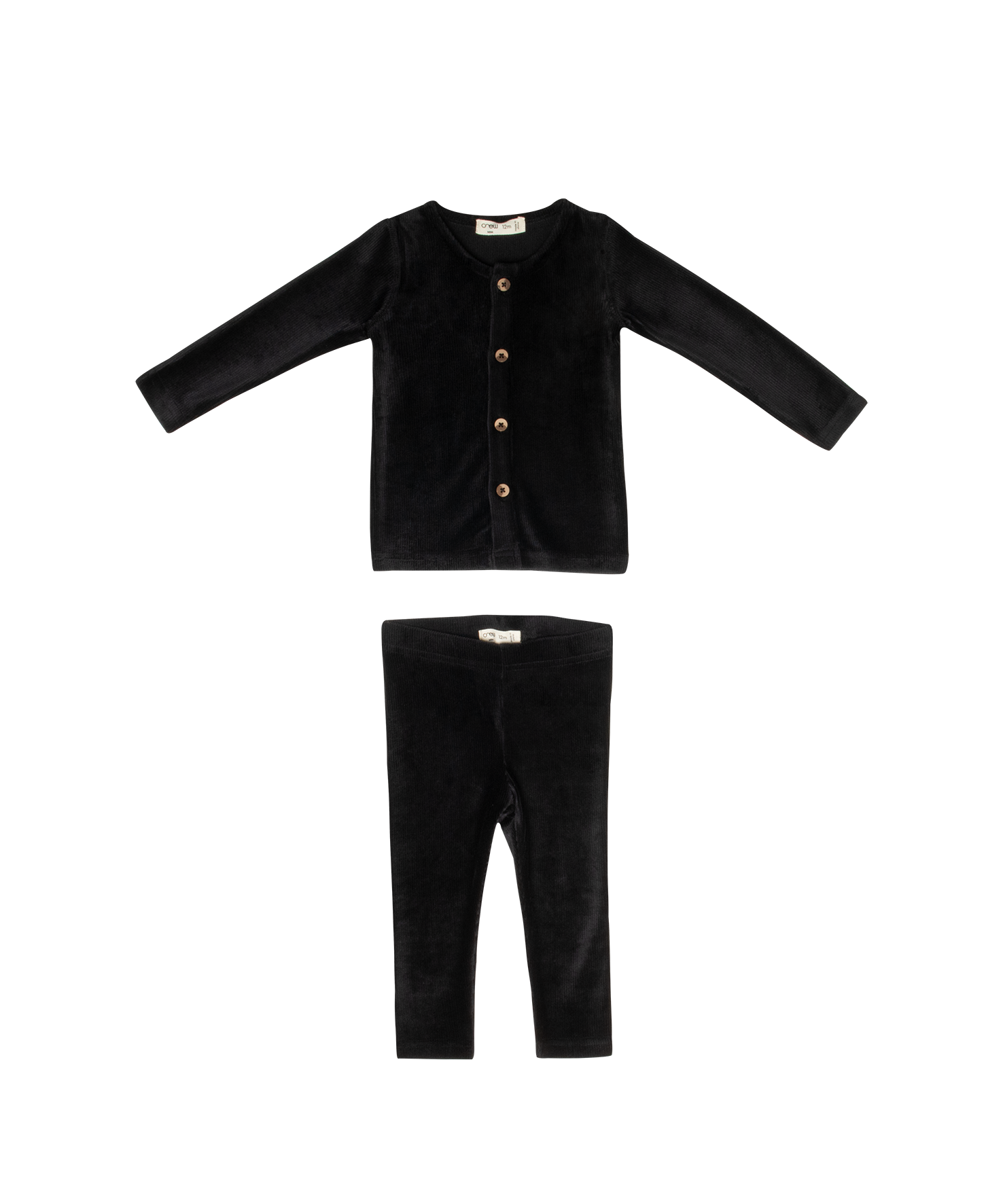 Gia Velour Rib Set - Black