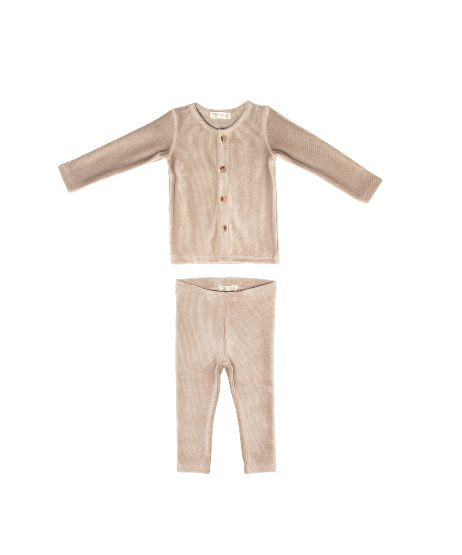Gia Velour Rib Set - Stone