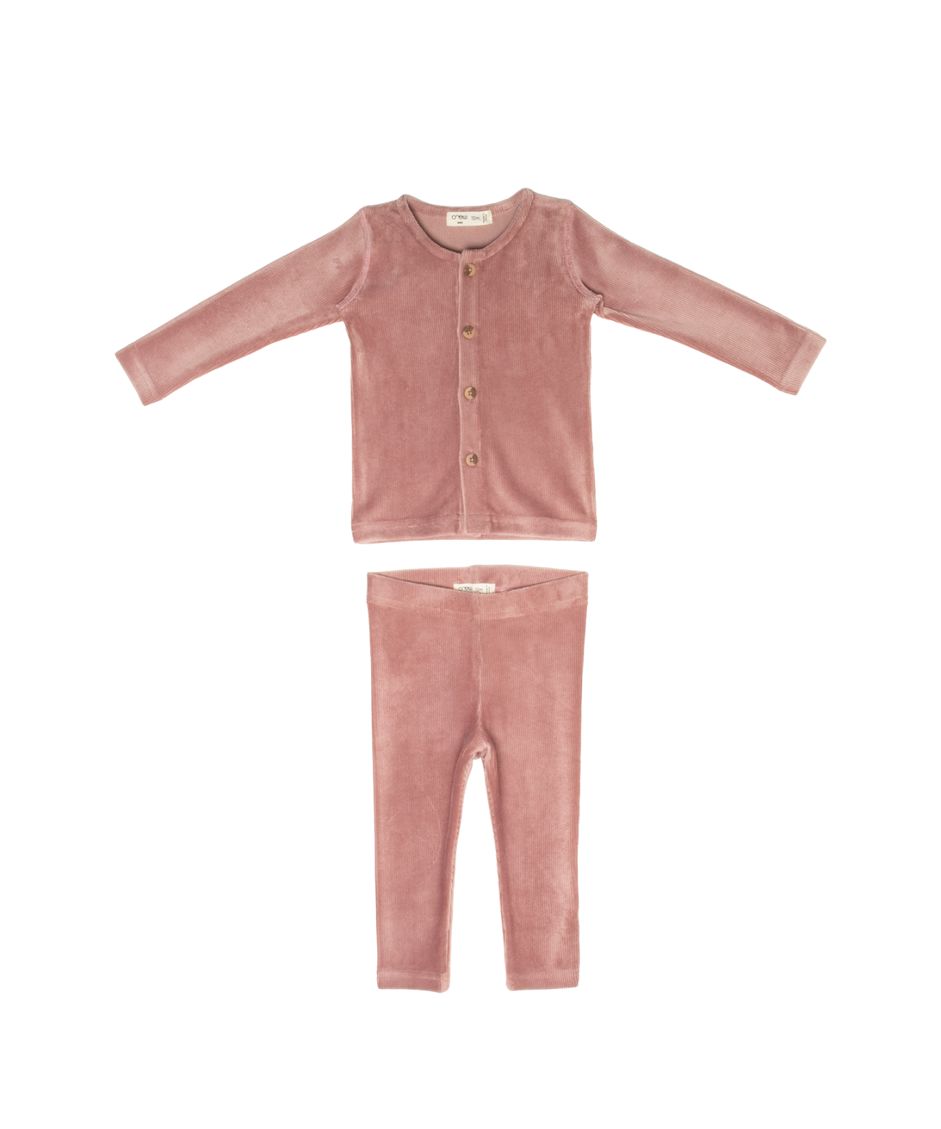 Gia Velour Rib Set - Rose