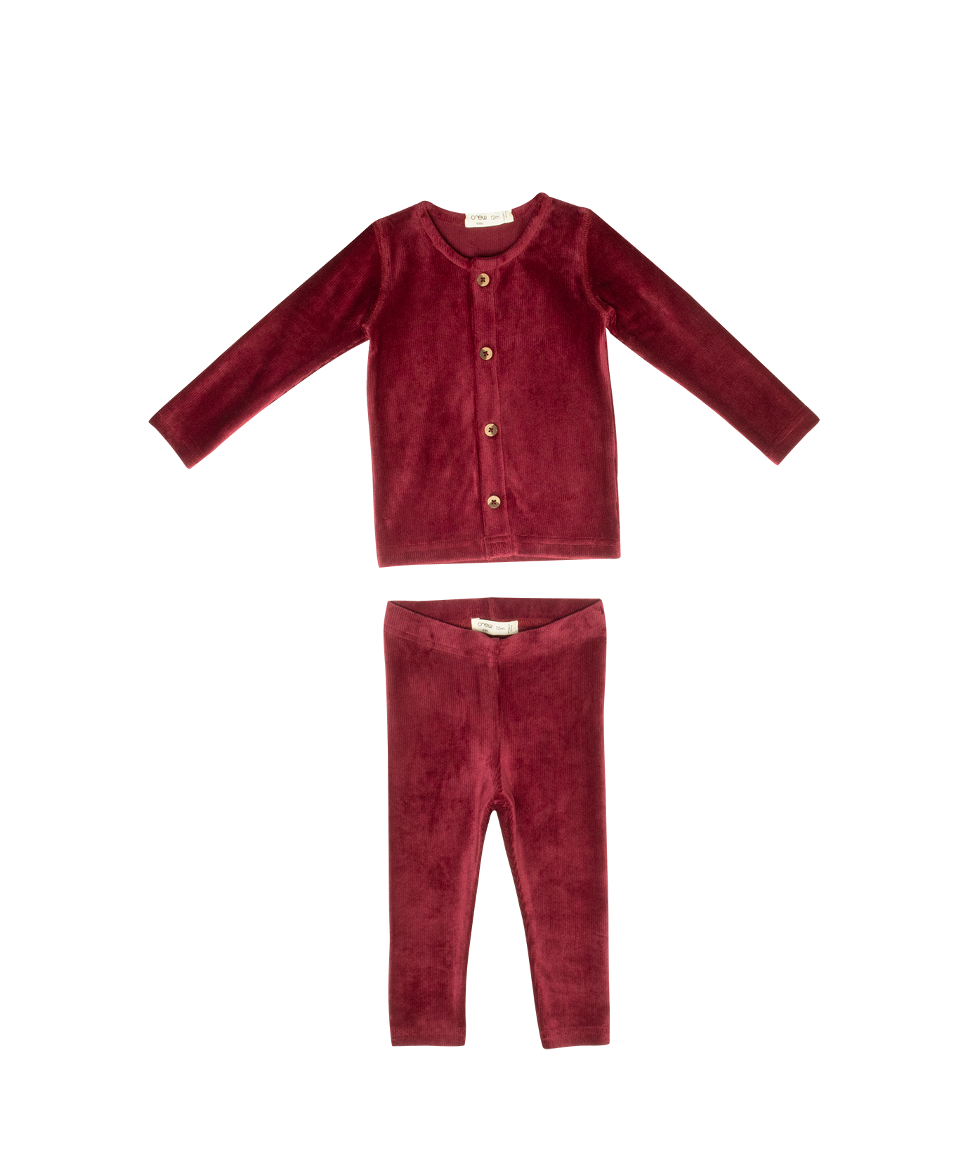 Gia Velour Rib Set - Merlot