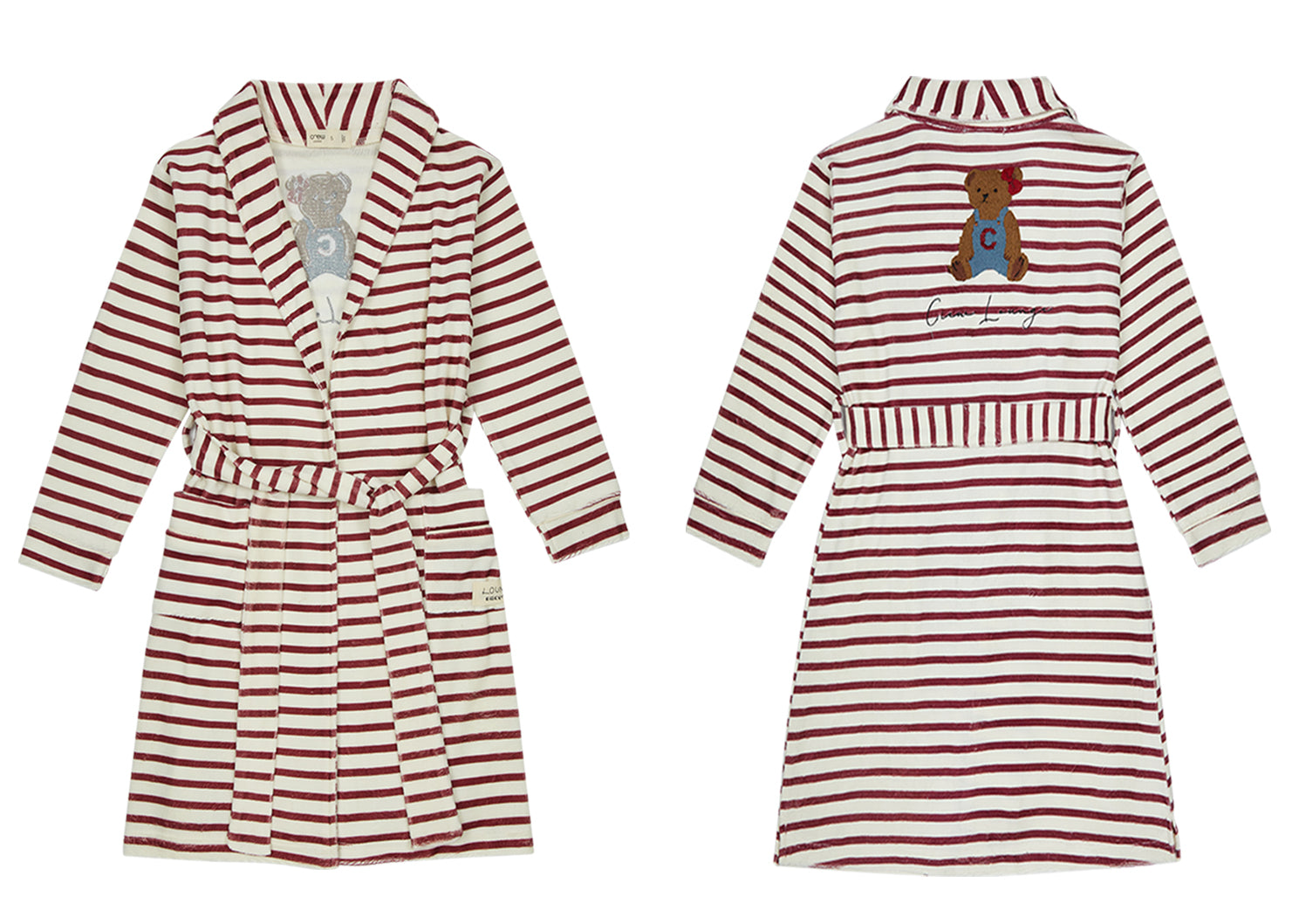 Teddy Lounge Robe - Maroon