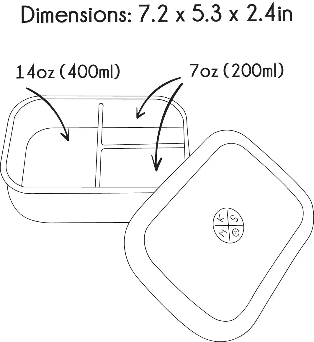 Silicone Bento Lunch & Snack Box for kids & adults Desert Rose