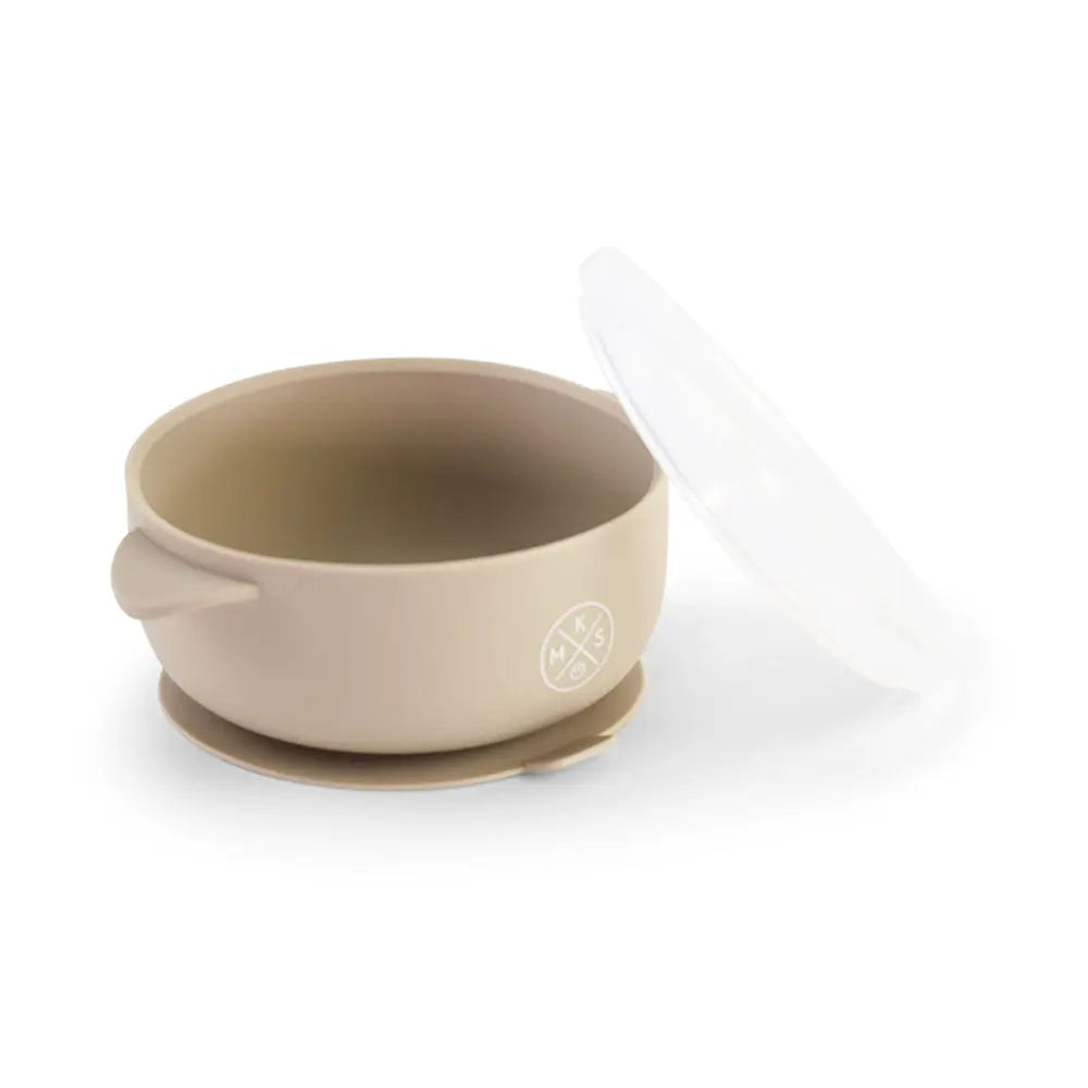 Silicone Bowl with lid - Beige