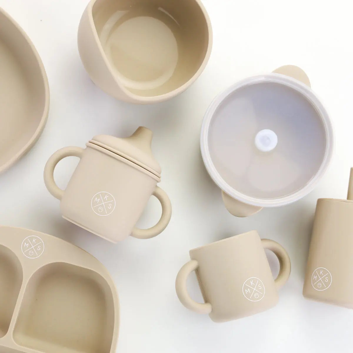 Silicone Bowl with lid - Beige
