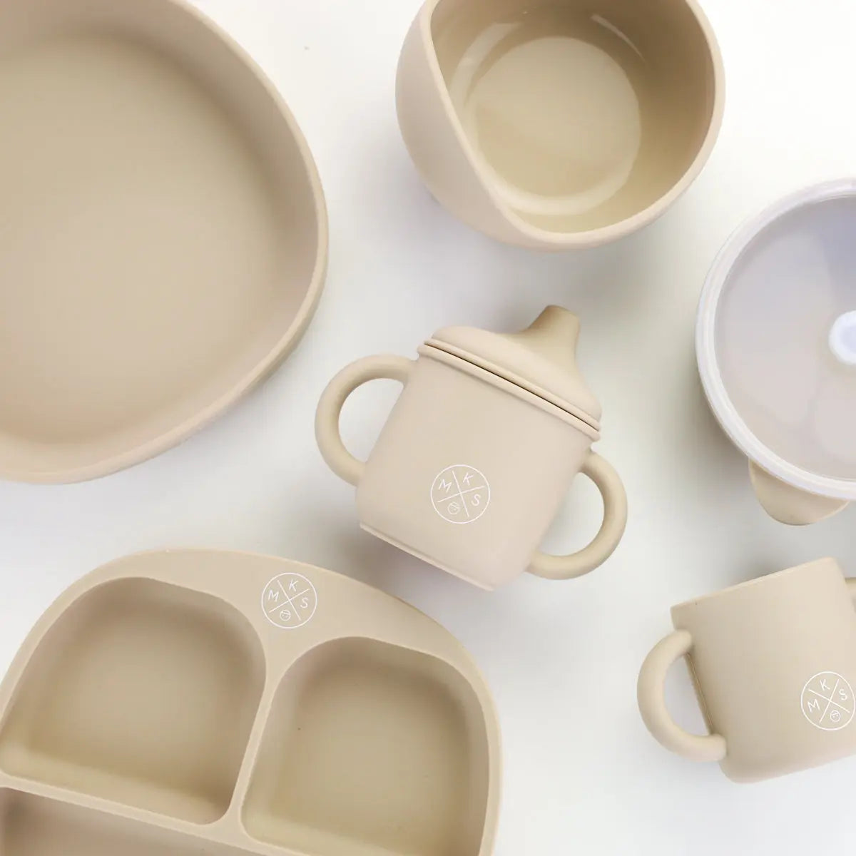 Silicone Bowl with lid - Beige