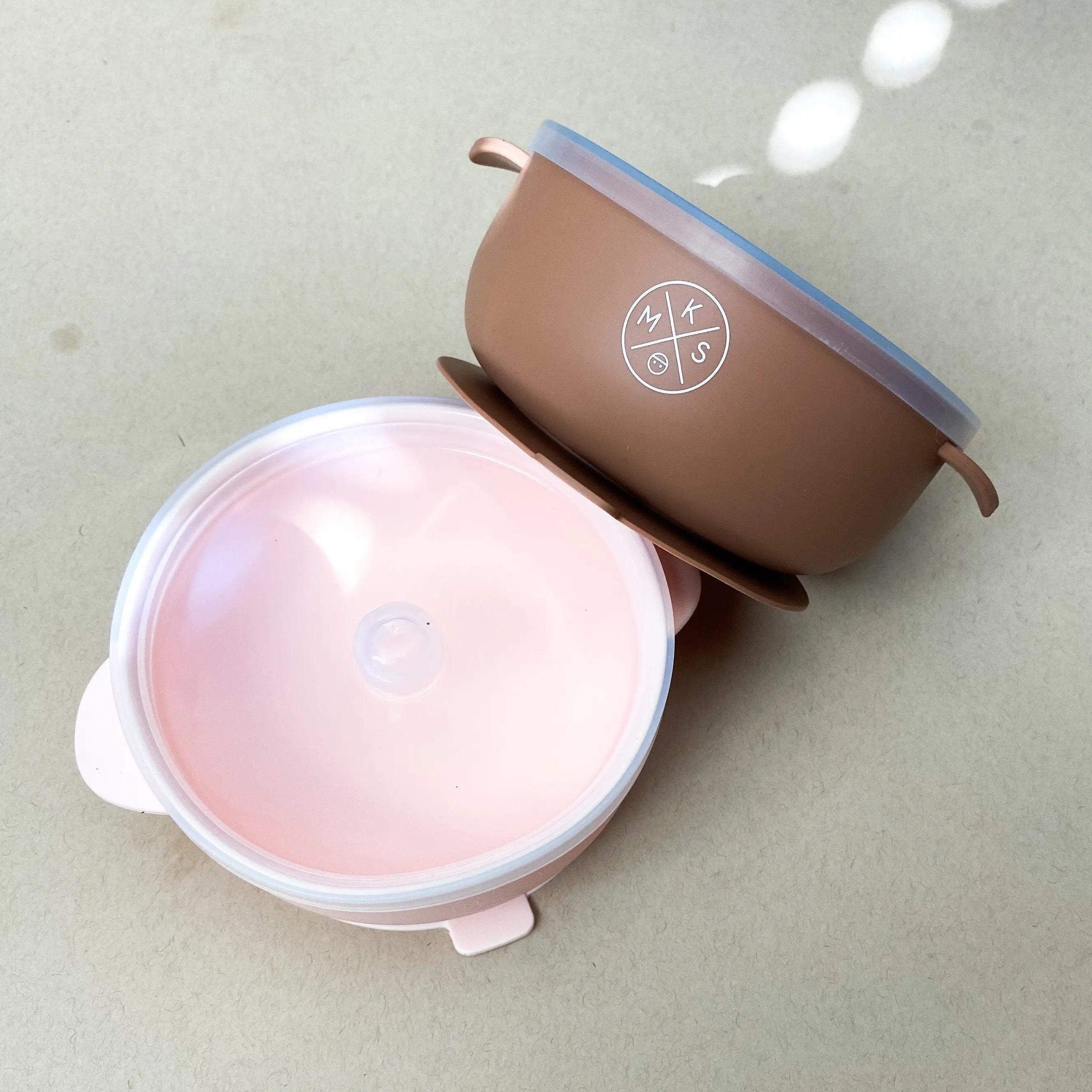 Silicone Bowl with lid - Beige