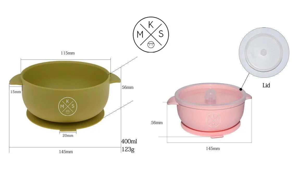 Silicone Bowl with lid - Beige
