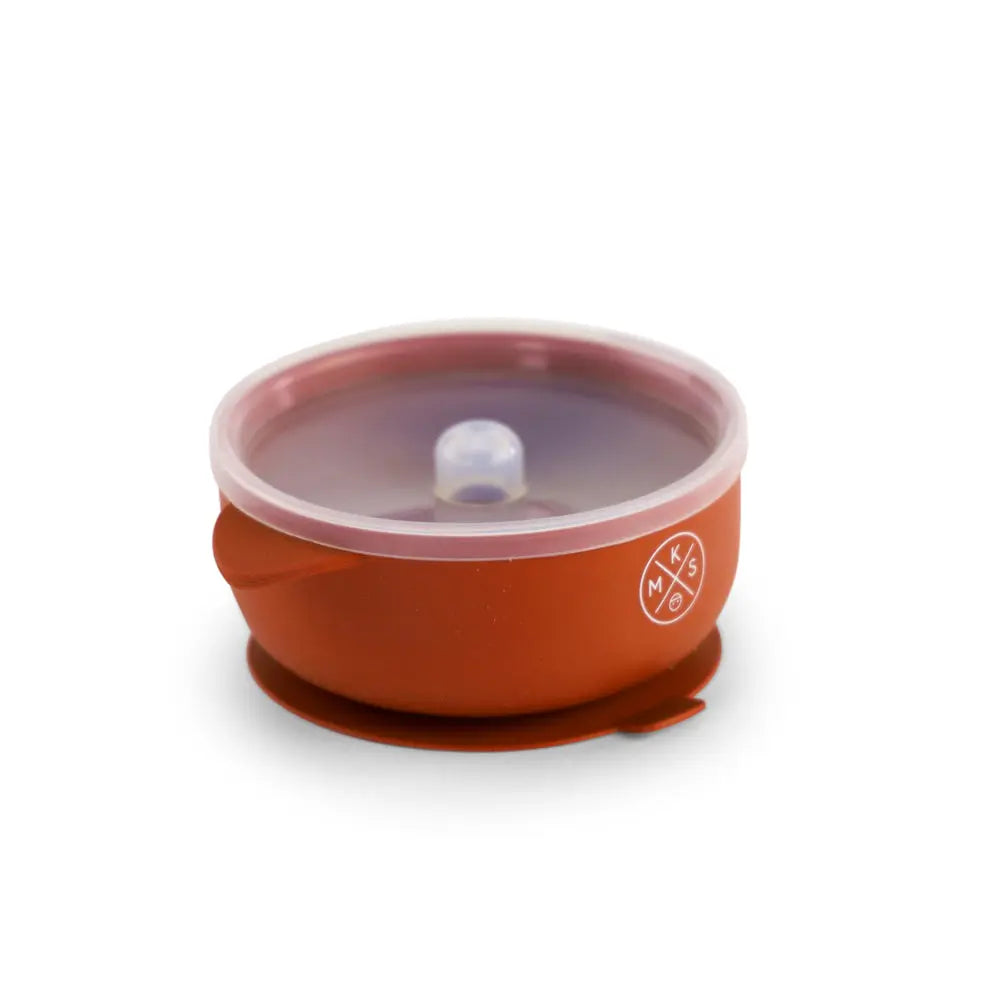 Silicone Bowl with lid - Brick
