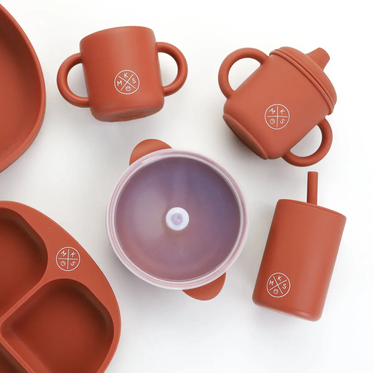 Silicone Bowl with lid - Brick