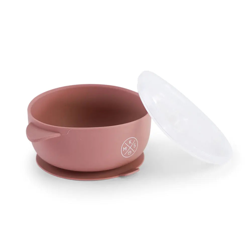 Silicone Bowl with lid - Dusty Pink