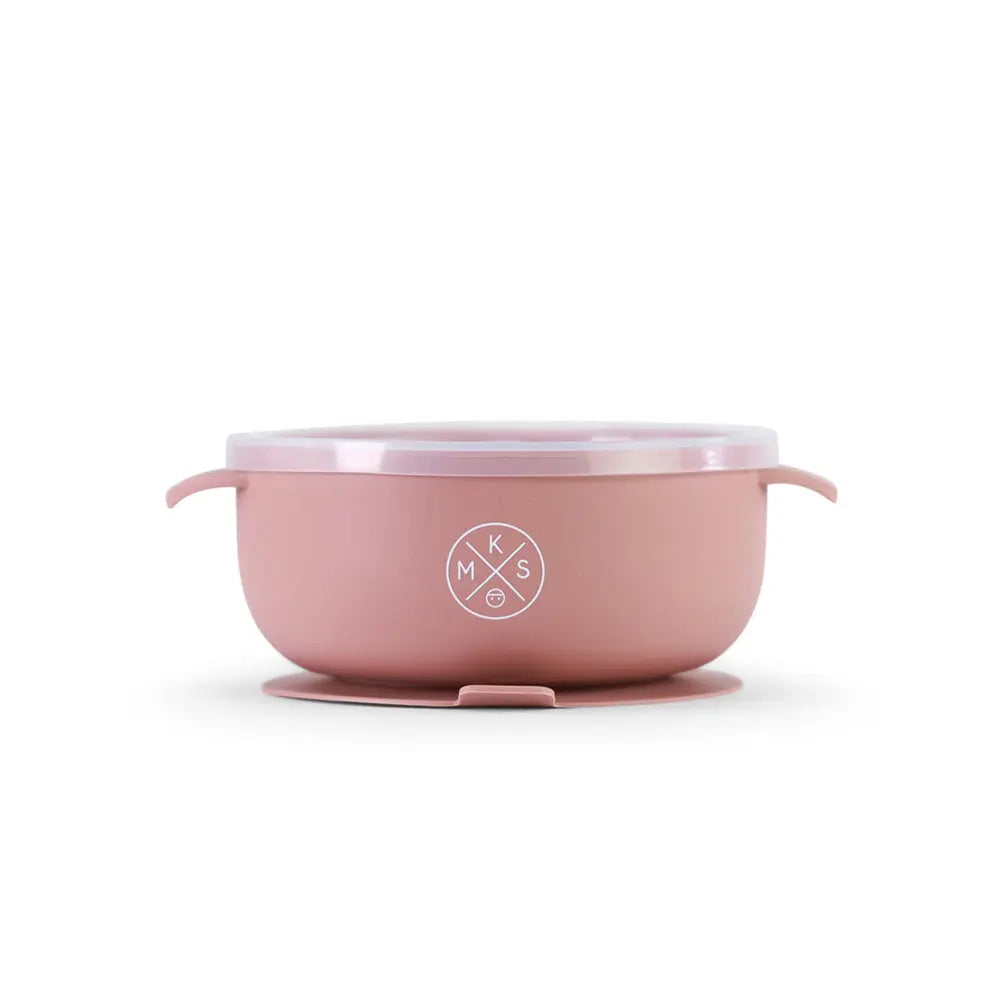 Silicone Bowl with lid - Dusty Pink